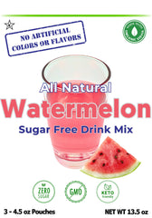 Glass of prepared GramZero watermelon drink illustrating vibrant color and refreshment