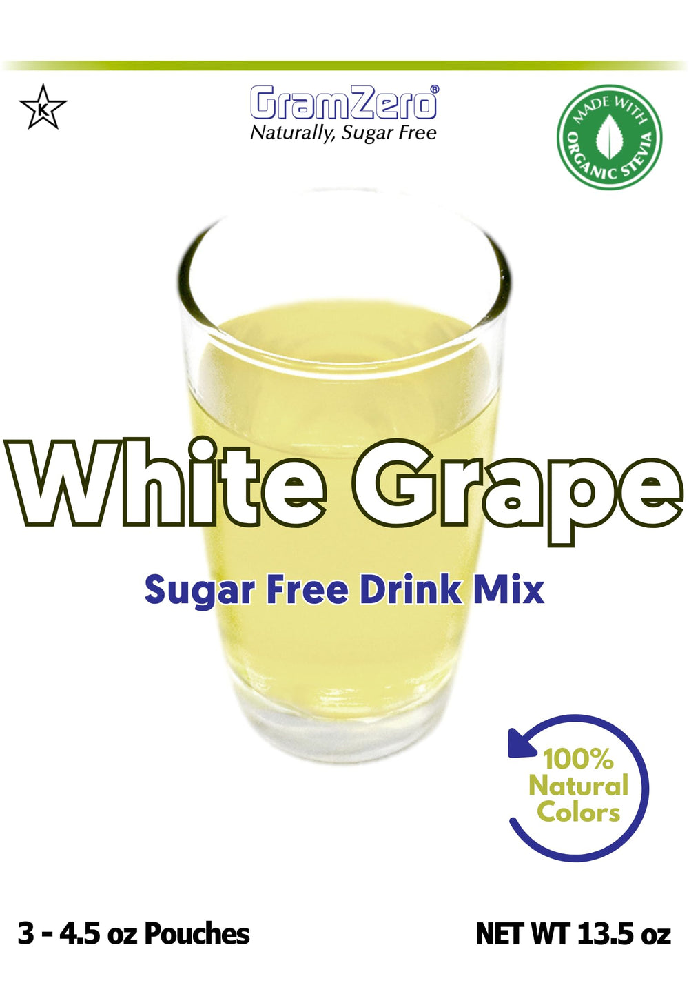GramZero mixed drink in glass showing clear white grape flavor refreshment