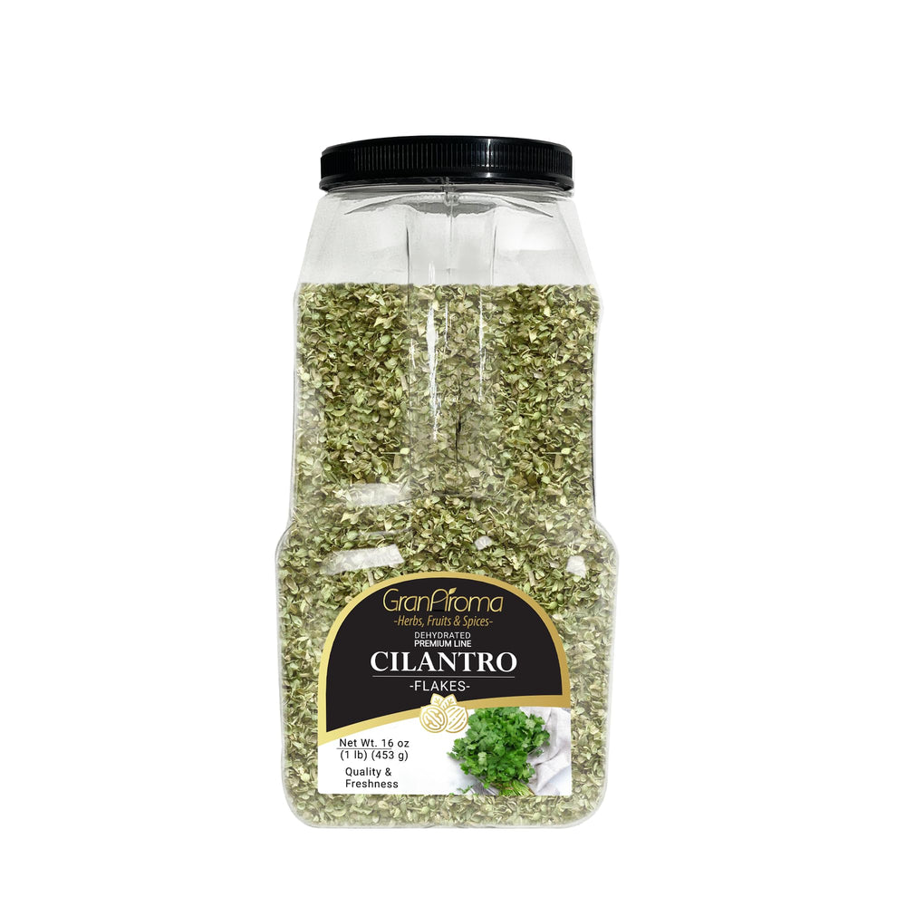 GranAroma front packaging showing 1 lb shaker jar and label benefit