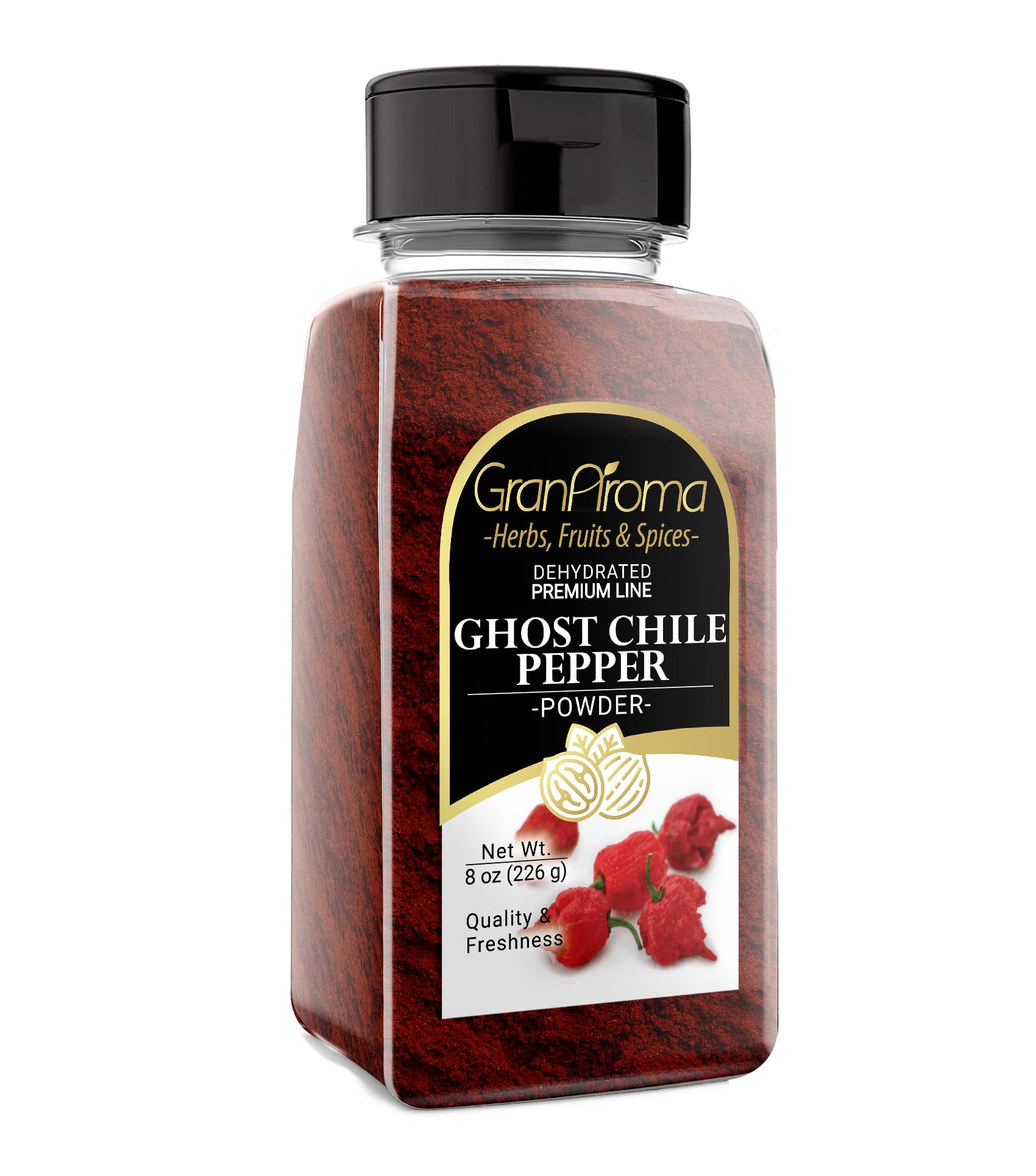 GranAroma front packaging showing label and 8 ounce jar and bold heat