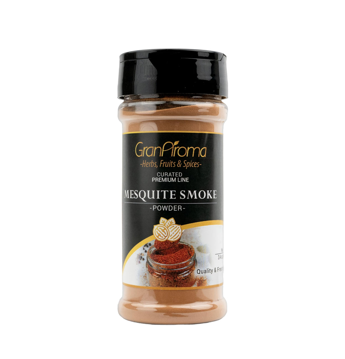 GranAroma front label view showing bold mesquite seasoning benefit