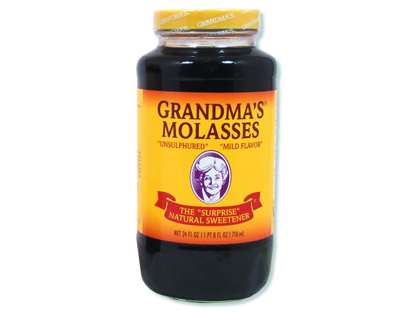 Grandma's jar front packaging showing label and size for reliable baking