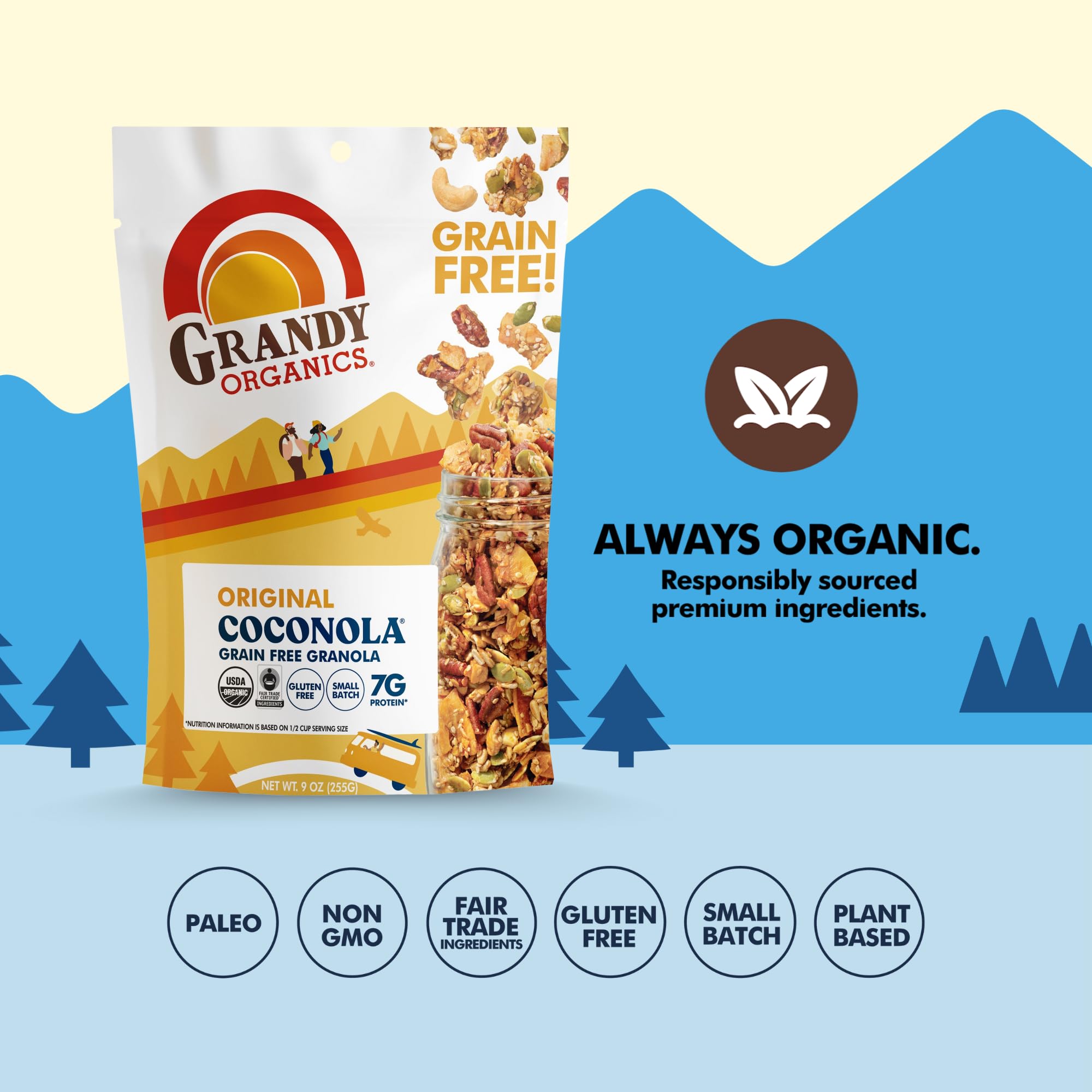 GrandyOats bowl with plant milk demonstrating easy grain-free cereal option