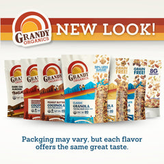 GrandyOats close-up of crunchy granola clusters highlighting texture