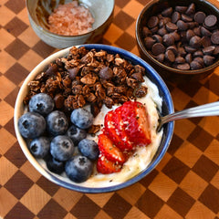GrandyOats granola served in a bowl illustrating ready-to-eat convenience