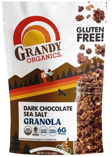 GrandyOats front packaging showing dark chocolate sea salt granola for versatile breakfasts