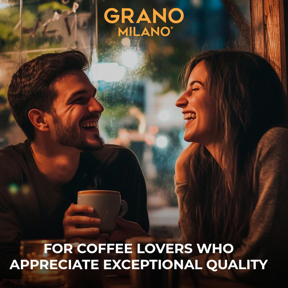 Grano Milano capsules next to a cup and ruler showing size and portion clarity