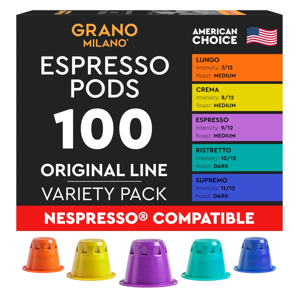 Grano Milano front view of all five variety pack boxes showing options and convenience