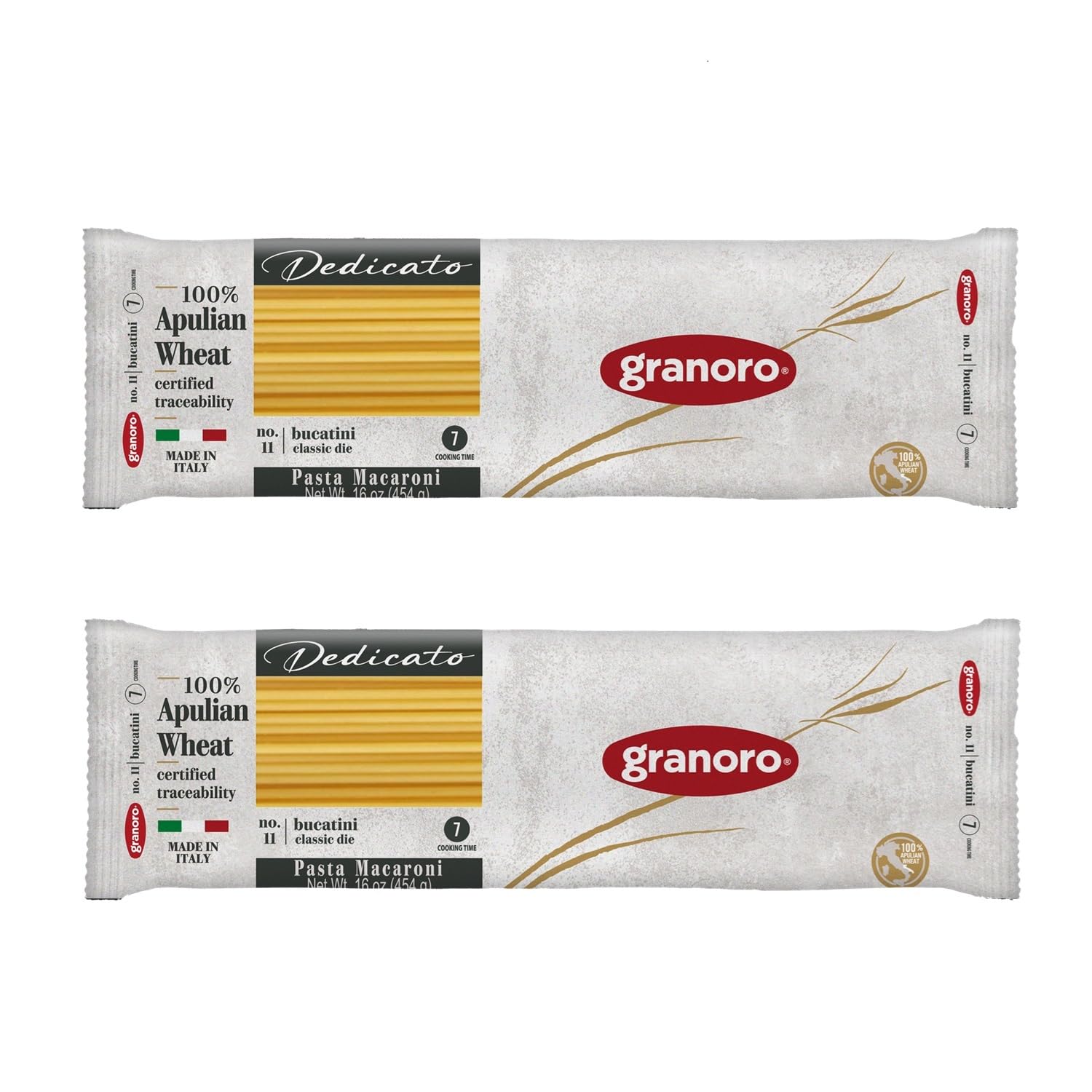 Granoro front packaging showing bucatini and product name with authentic Italian quality