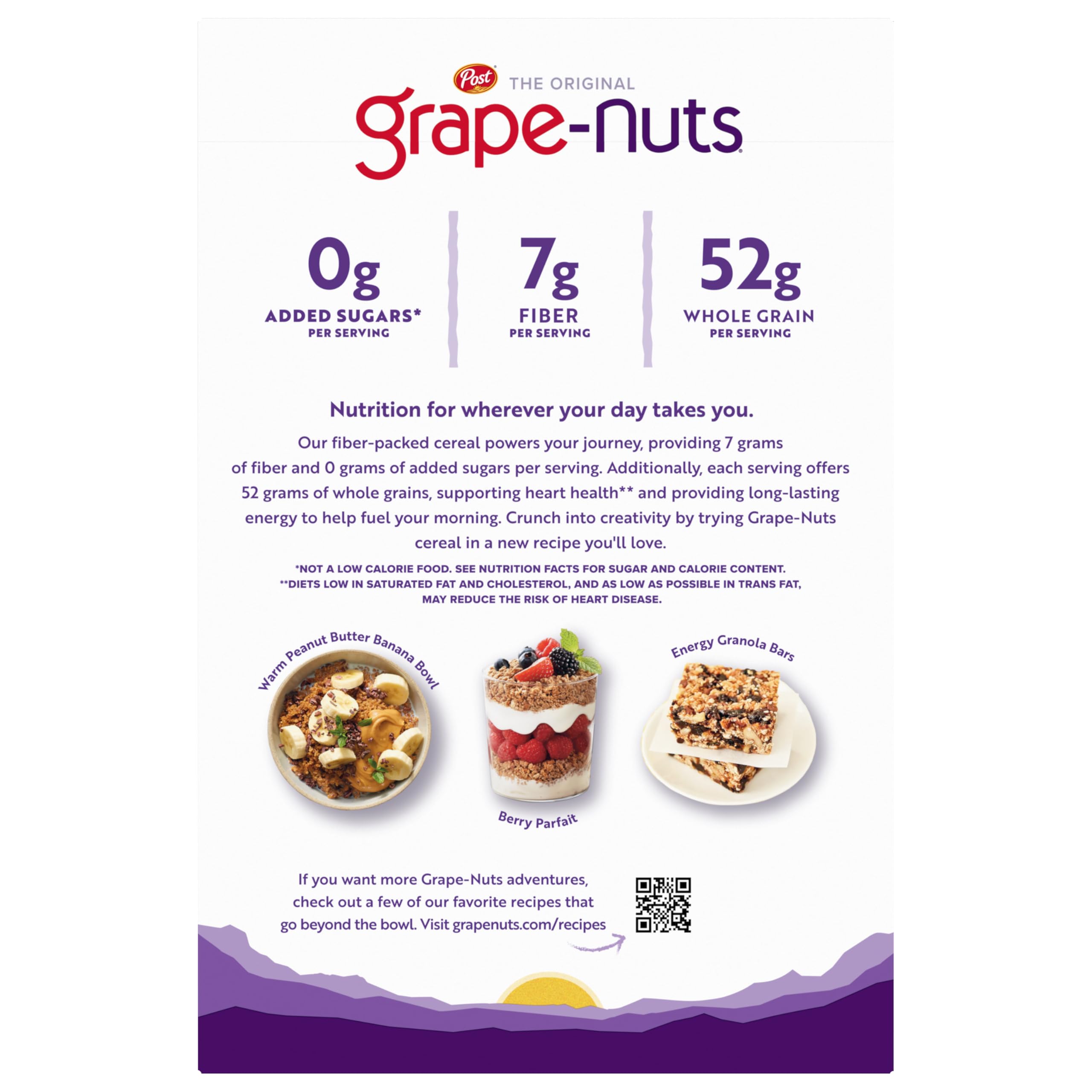 Grape-Nuts in a bowl styled on a table for everyday breakfast appeal