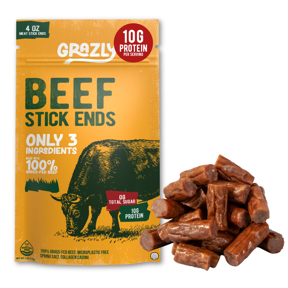 Grazly front packaging showing 4 oz bag and brand for easy identification