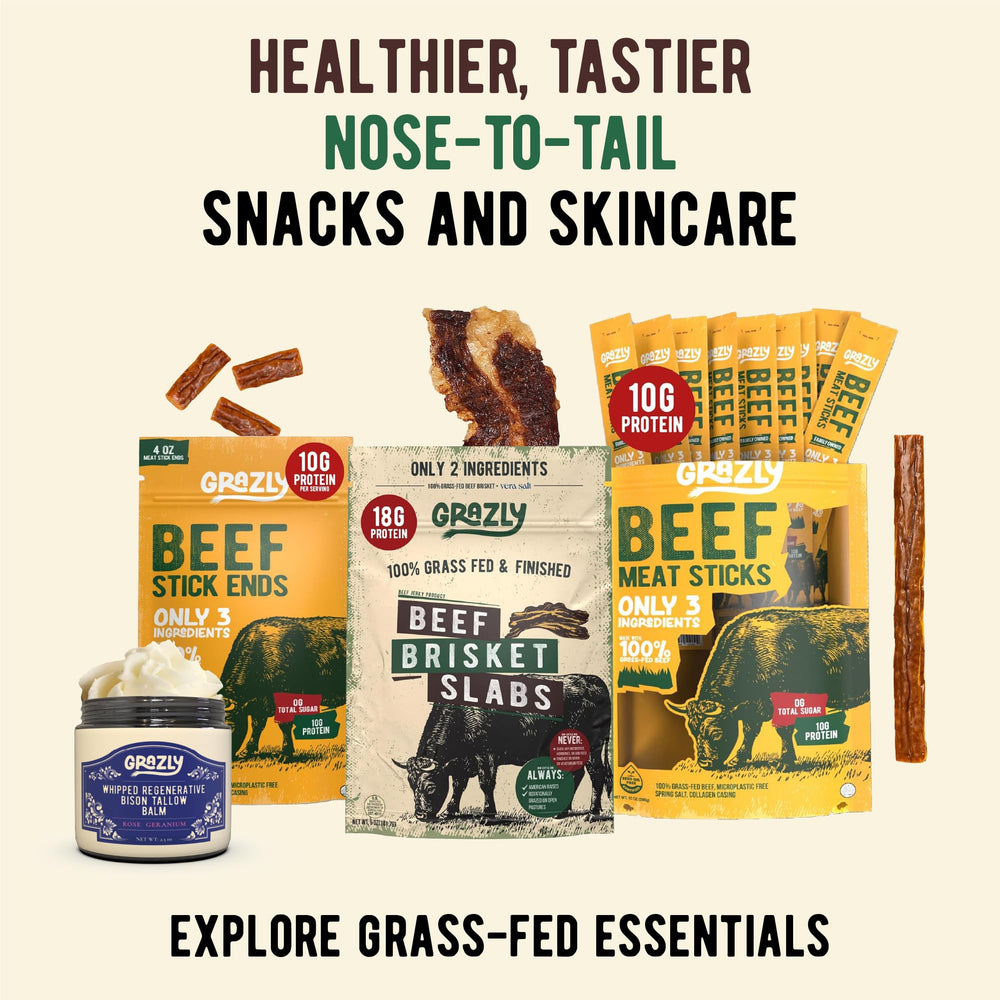 Grazly nutrition facts panel showing protein content and serving sizes