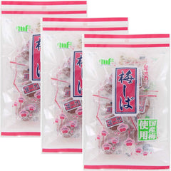 GREAT BRITISH TRADING ume shiba pack front showing three crunchy pickled plums for portable snacking