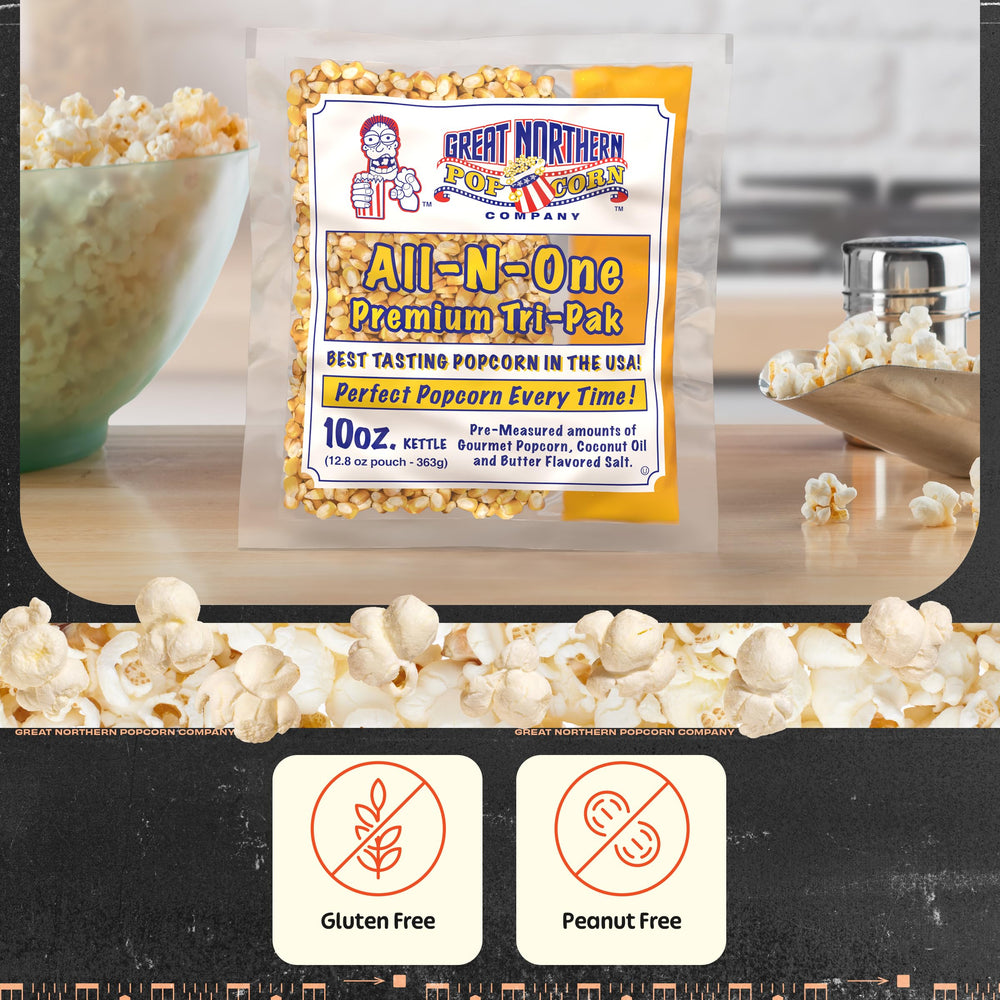 Great Northern close-up of popcorn kernels texture for even popping and crispness