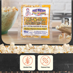Great Northern close-up of popcorn kernels texture for even popping and crispness