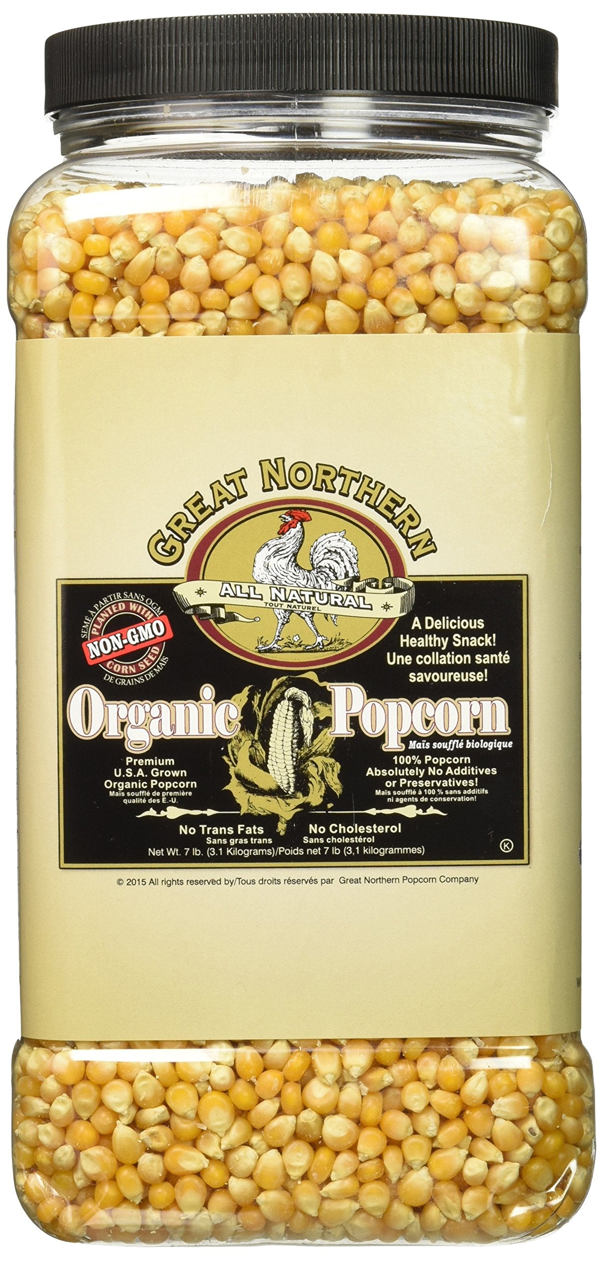 Great Northern front jug packaging showing organic label and resealable lid benefit