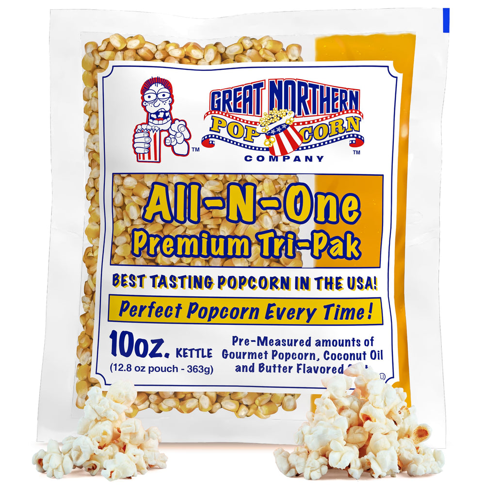 Great Northern front packaging showing four popcorn packets and brand recognition benefit