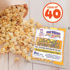 Great Northern close-up of popcorn kernels highlighting quality and consistent pop