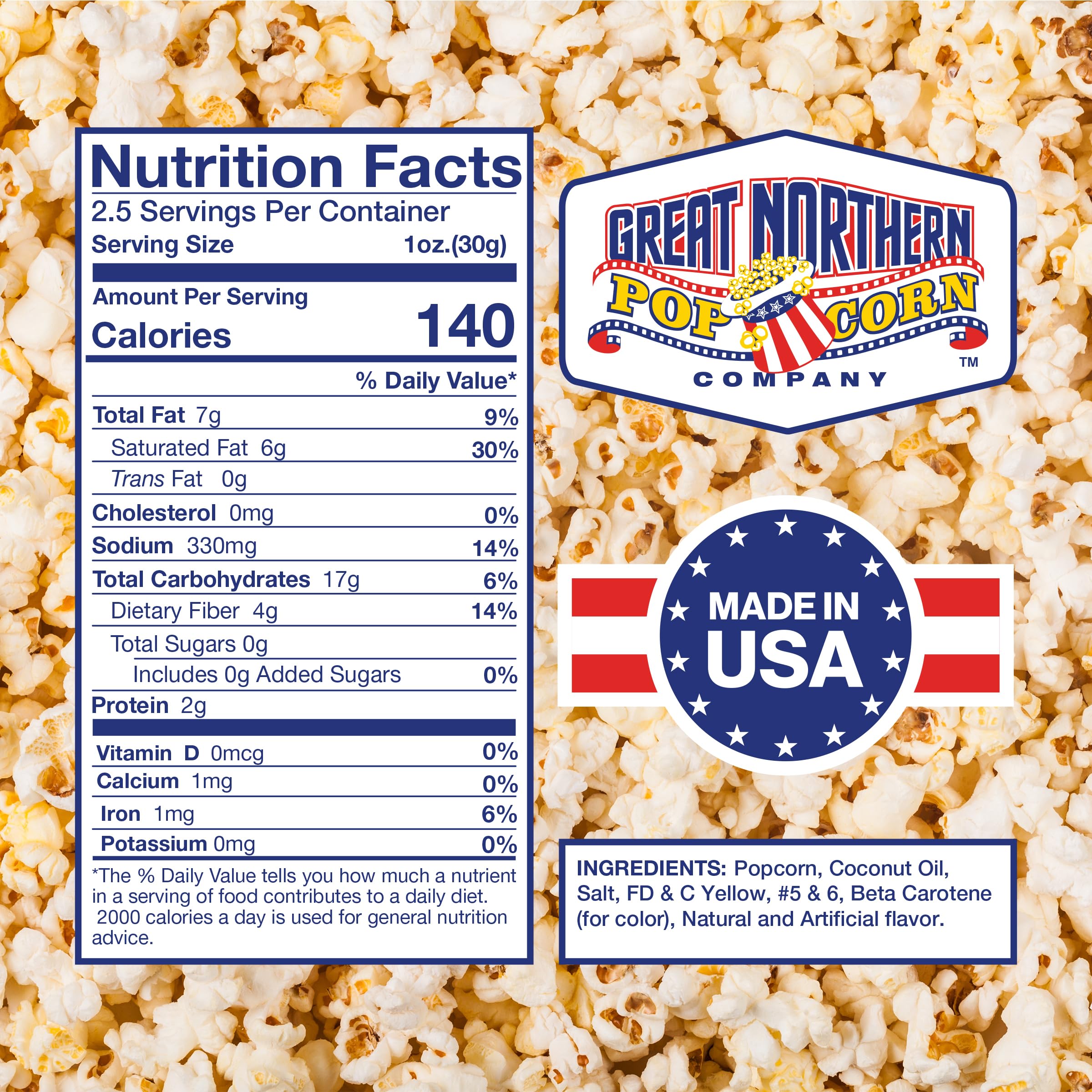 Great Northern label and ingredient panel displaying contents and allergy info