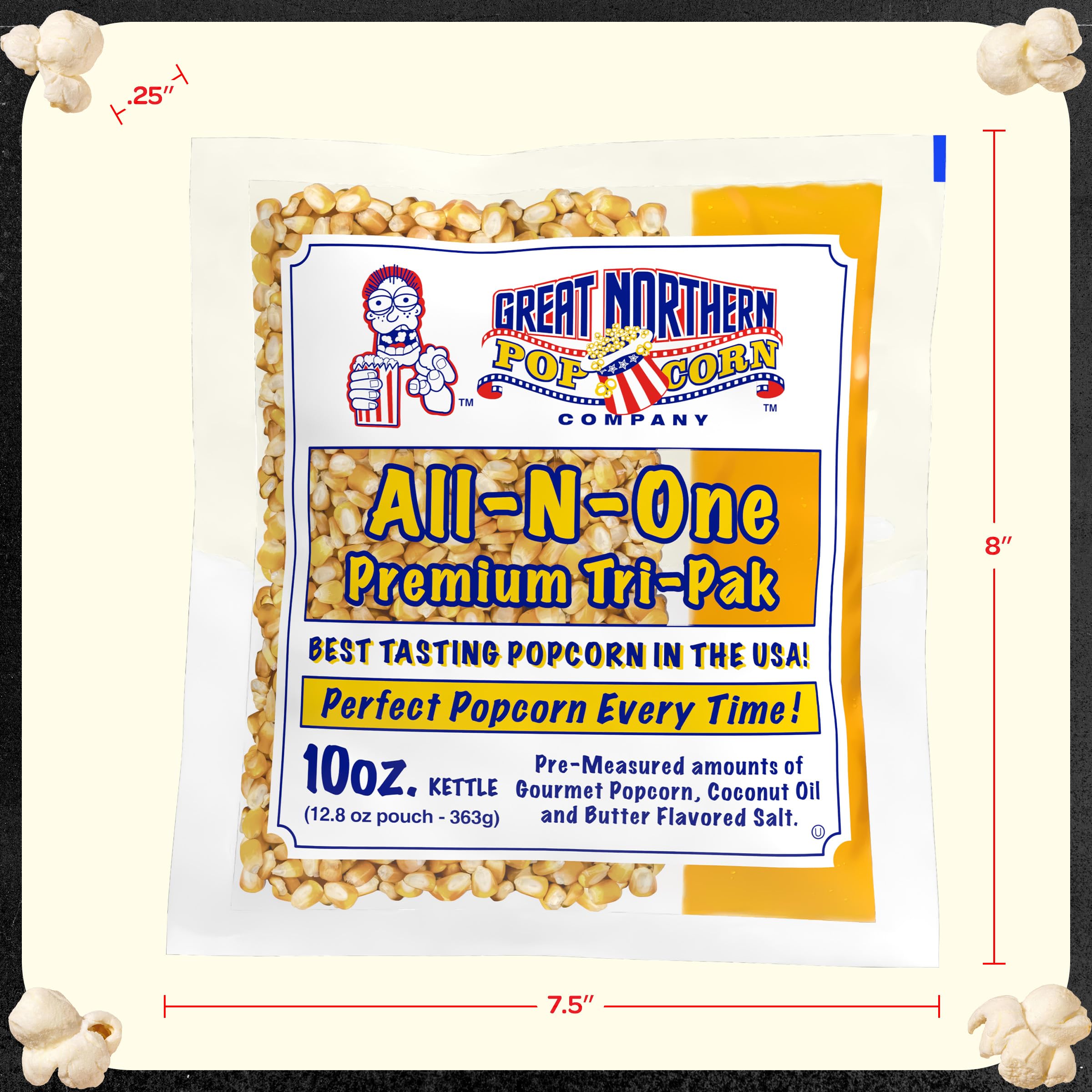 Great Northern open packet being poured into kettle, illustrating mess-free prep