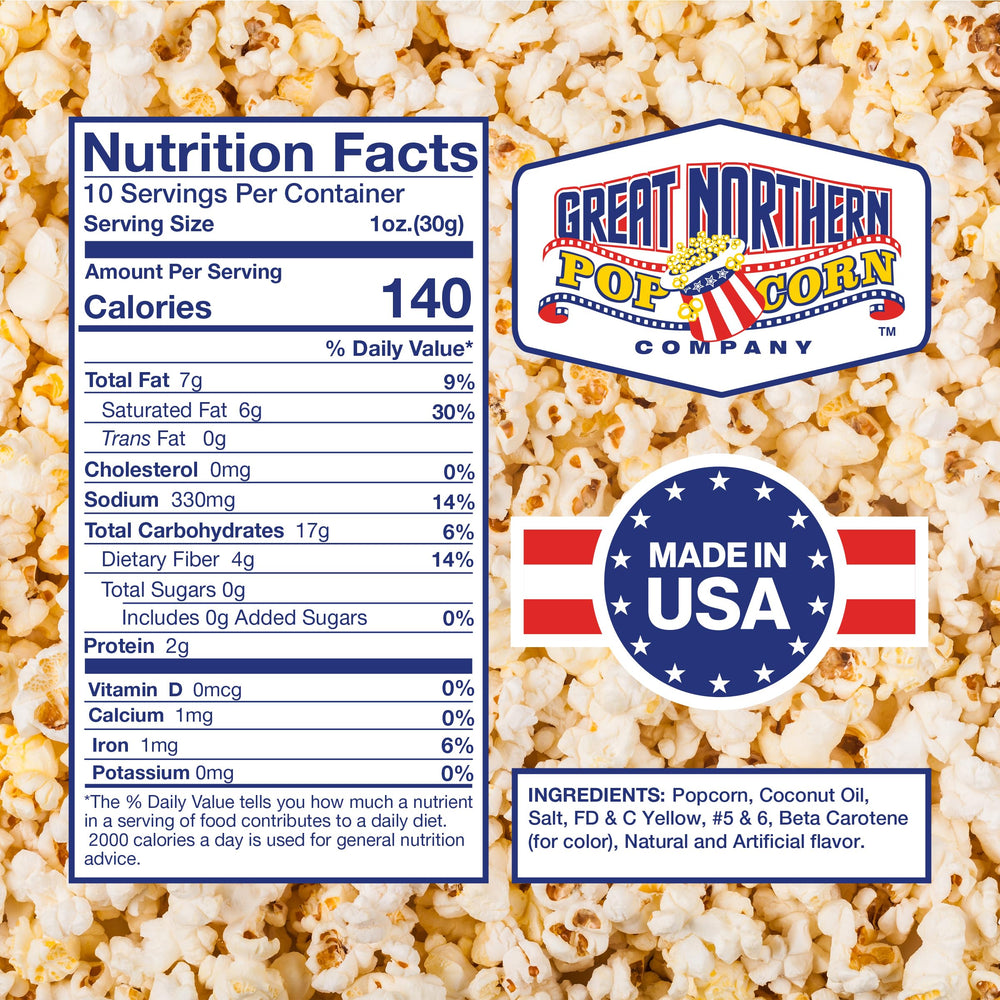 Great Northern popcorn on a party tray showing ready-to-serve appeal
