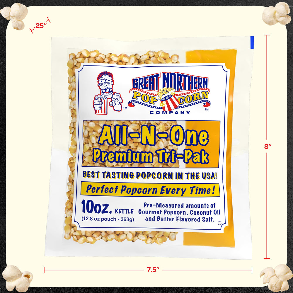 Great Northern bowl of popped popcorn illustrating generous yield and snack appeal