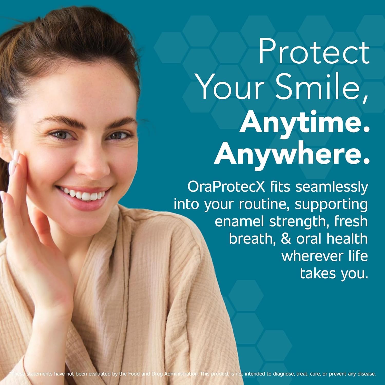 Great Oral Health OraProtecX natural mint leaves arranged with gum for refreshing flavor