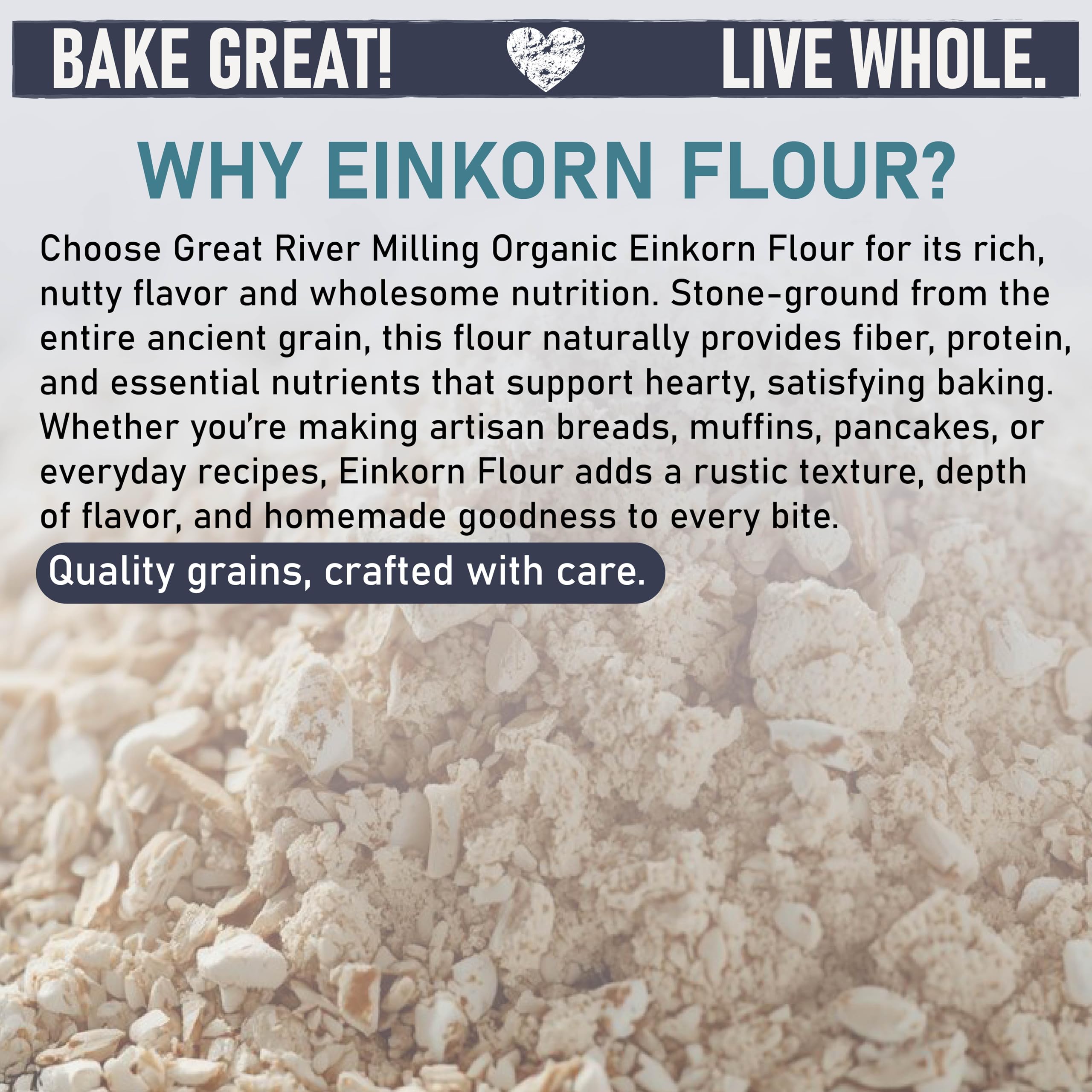 Great River Milling back label with nutrition and certifications for informed buyers