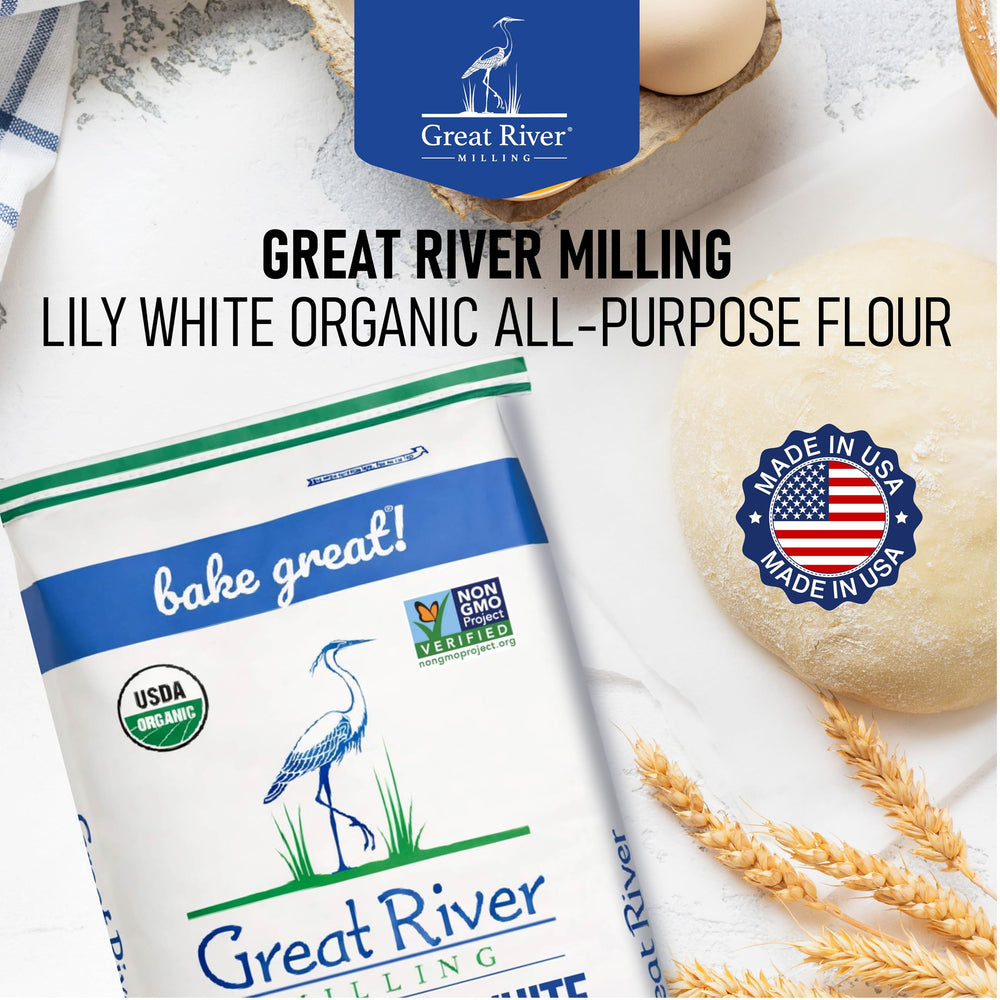 Great River Milling certification stamp close-up emphasizing USDA Organic trustworthiness