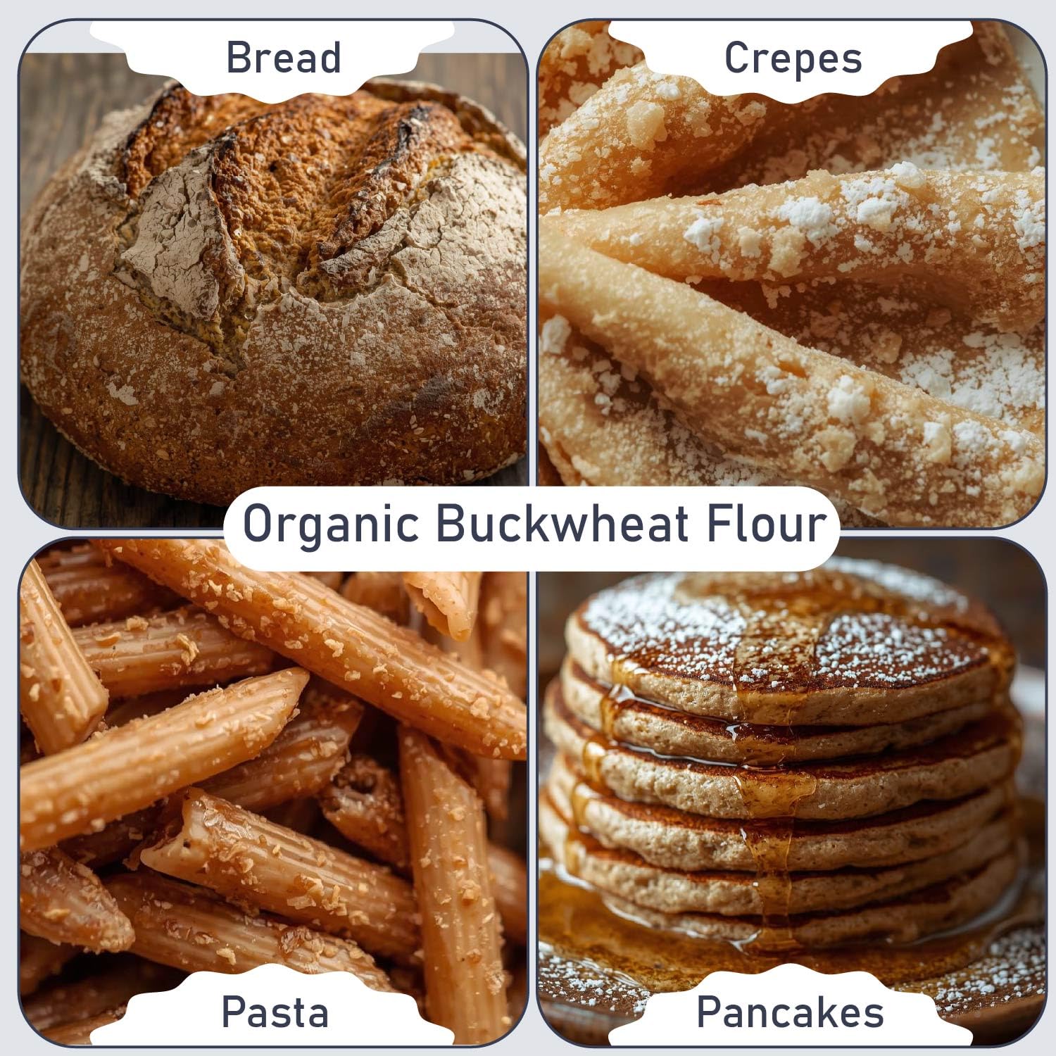 Great River Milling crepe preparation in pan showing smooth batter and quick cooking