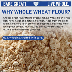 Great River Milling close-up flour texture revealing stone-milled whole grain benefit
