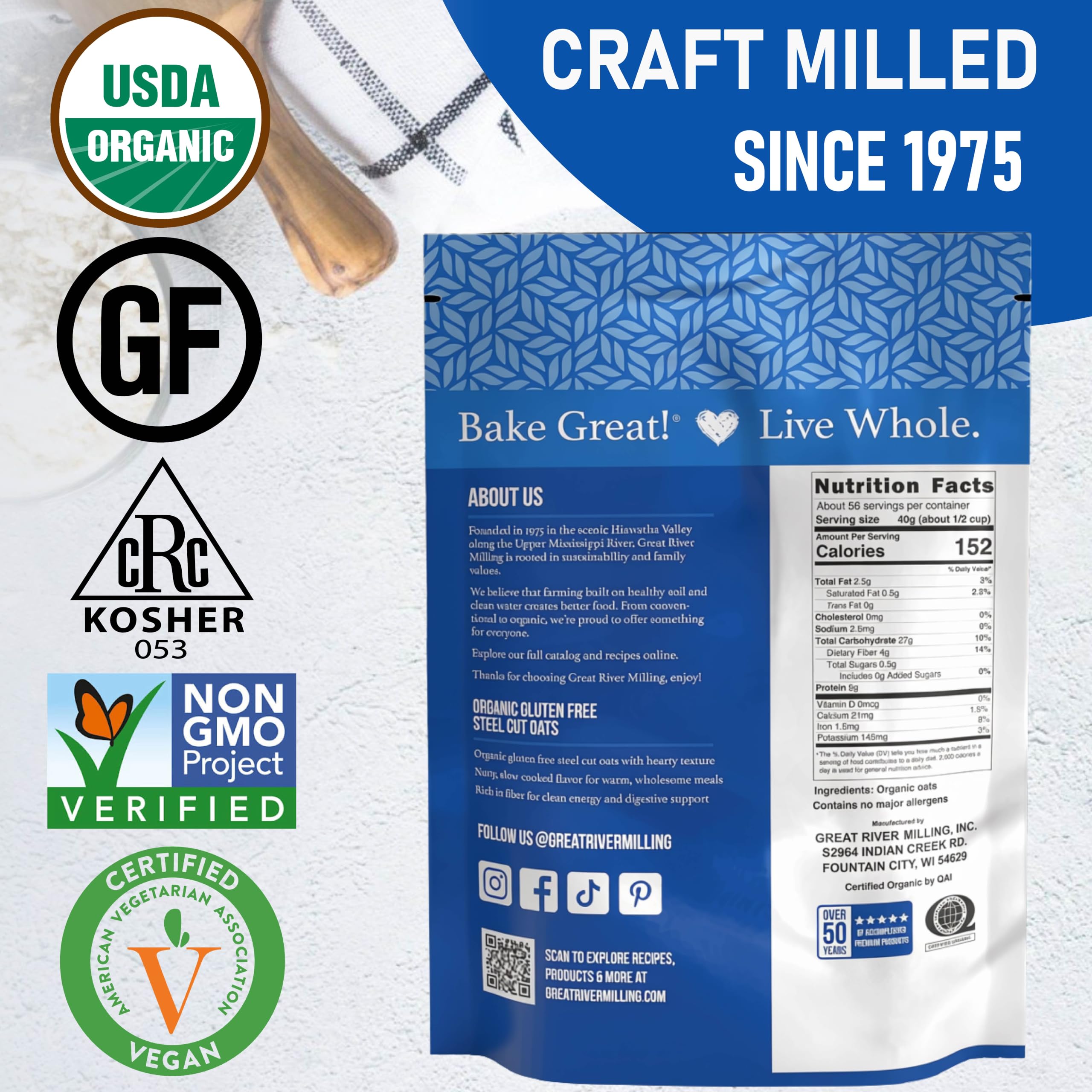 Great River Milling breakfast table lifestyle showing versatile recipe use