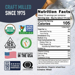 Great River Milling bag texture close-up highlighting unbleached flour feel and consistency