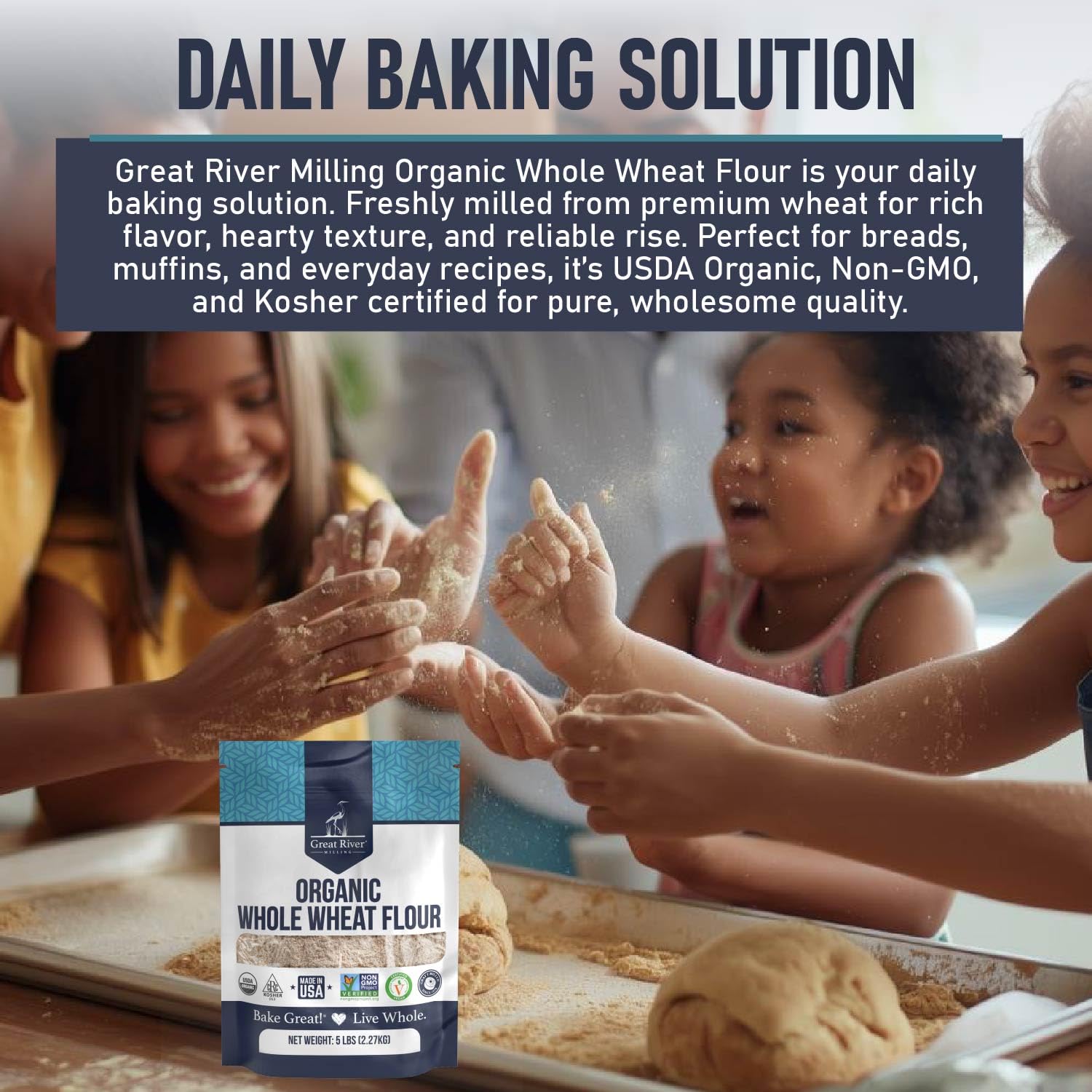 Great River Milling nutrition label focus, transparent ingredient and certification info