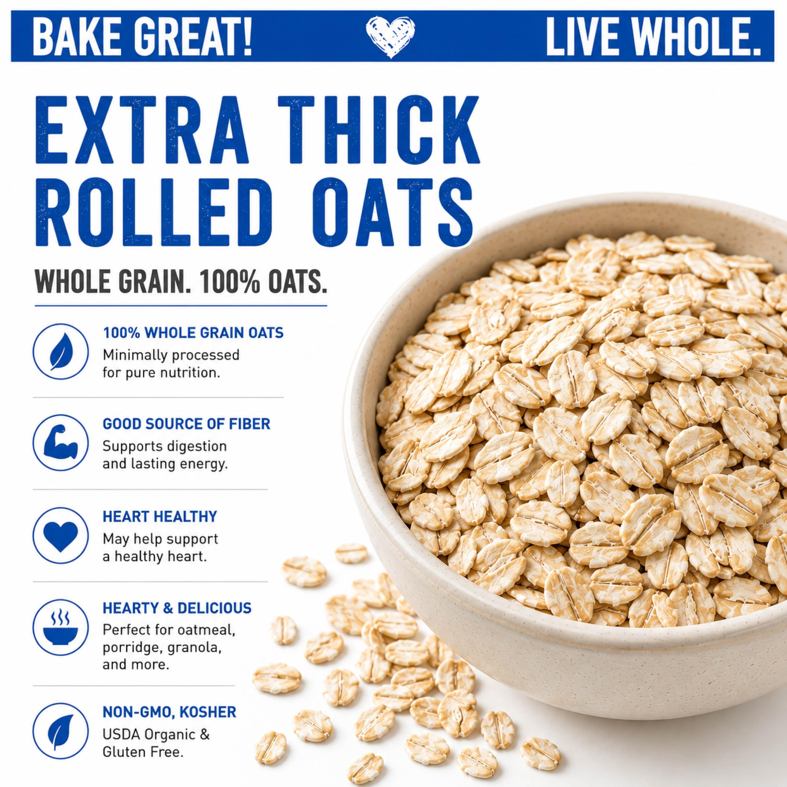 Great River Milling pouring oats into bowl for easy portioning and prep