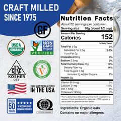 Great River Milling open bag top view displaying whole rolled oats for easy scooping benefit