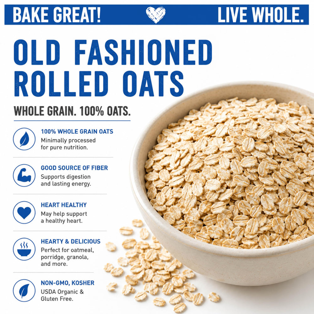 Great River Milling close-up of oat flakes texture showing hearty chew benefit