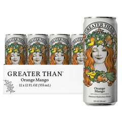 GREATER THAN front can view showing Orange Mango flavor and benefits