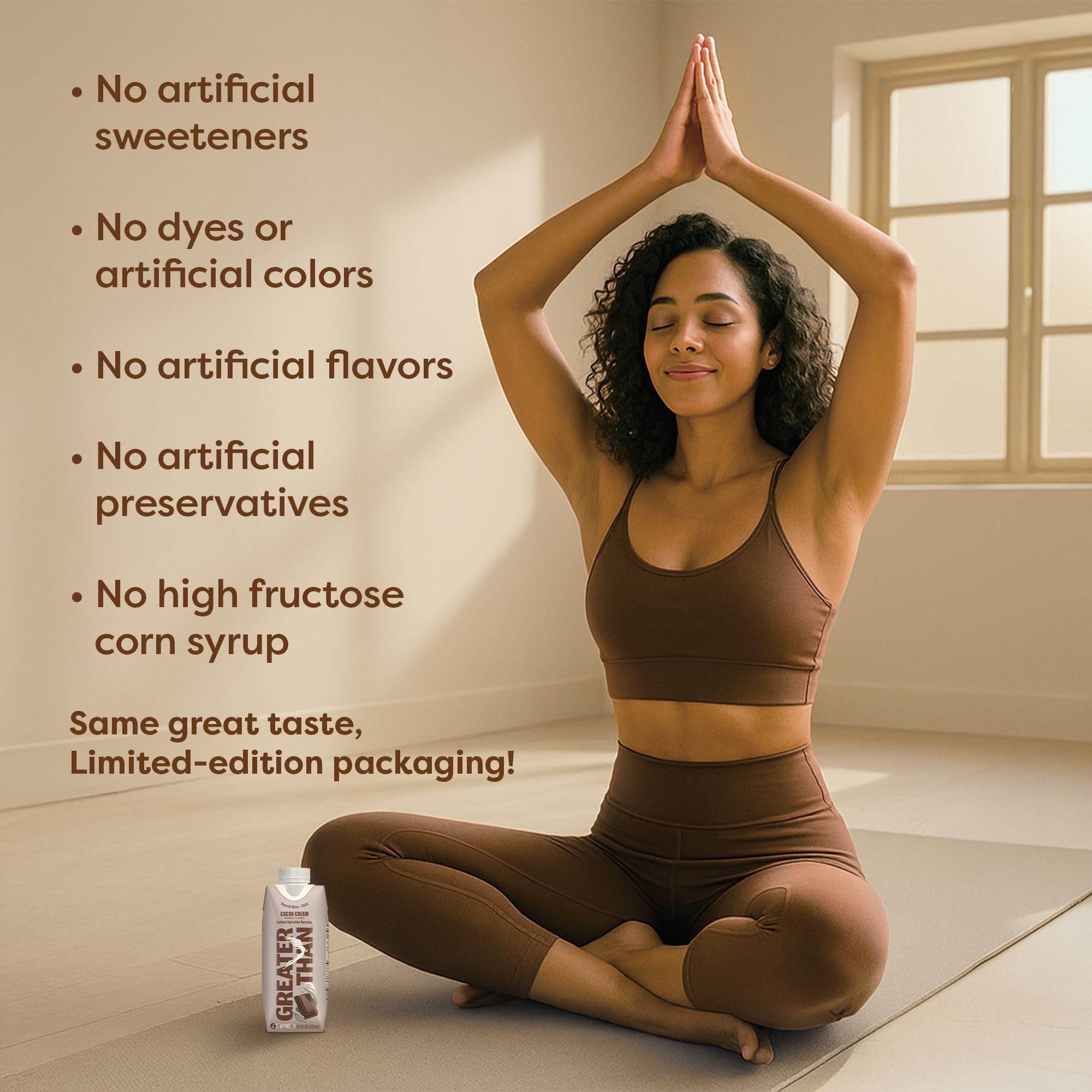 Greater Than Cocoa Cream in gym bag emphasizing post-workout rehydration benefit