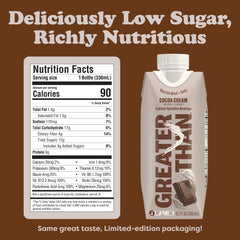 Greater Than Cocoa Cream can opened top view highlighting ready-to-drink convenience