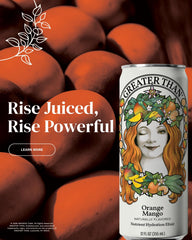 GREATER THAN label close-up showing plant-based vitamins and ingredient list