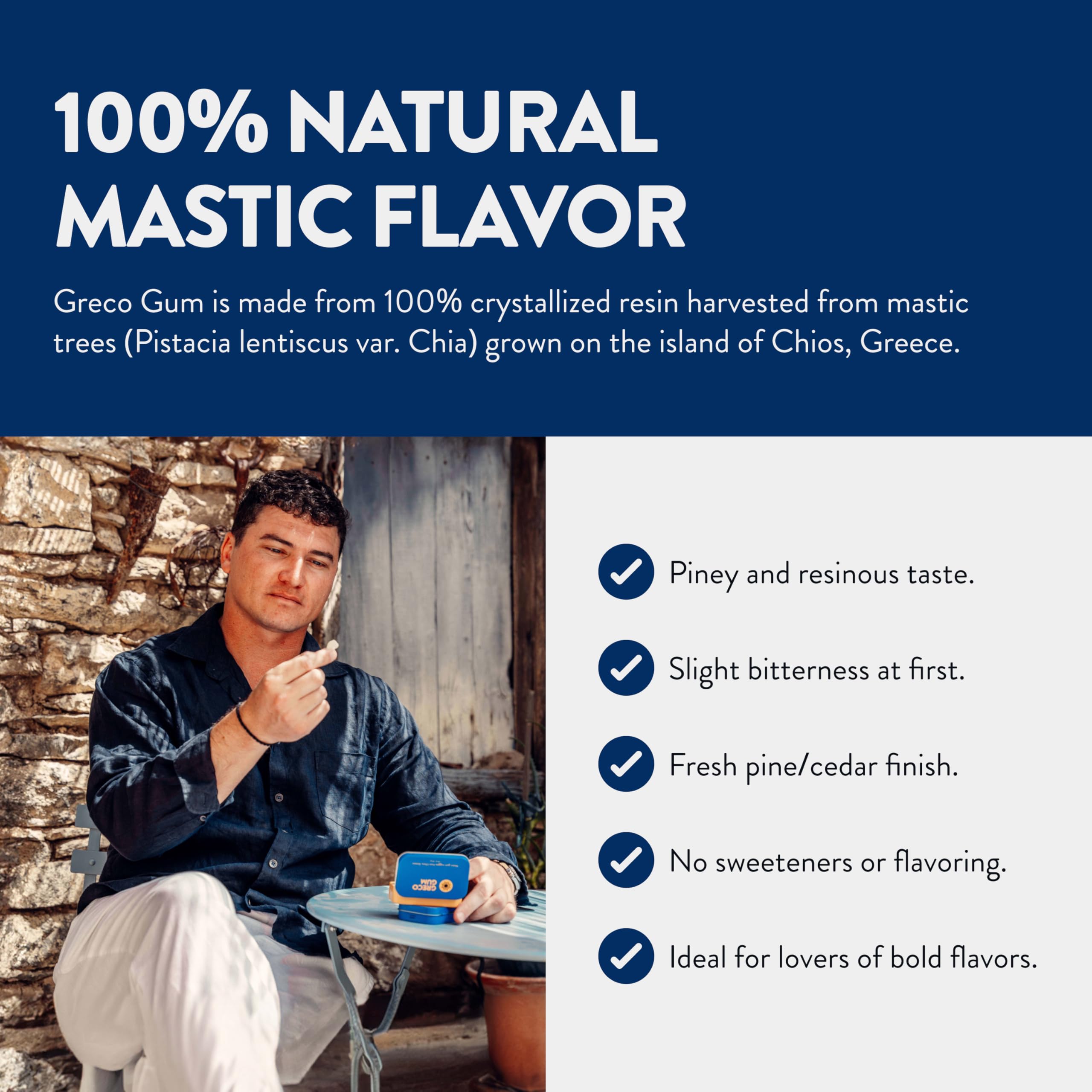 Detailed resin texture of Greco Gum highlighting natural purity and resilience