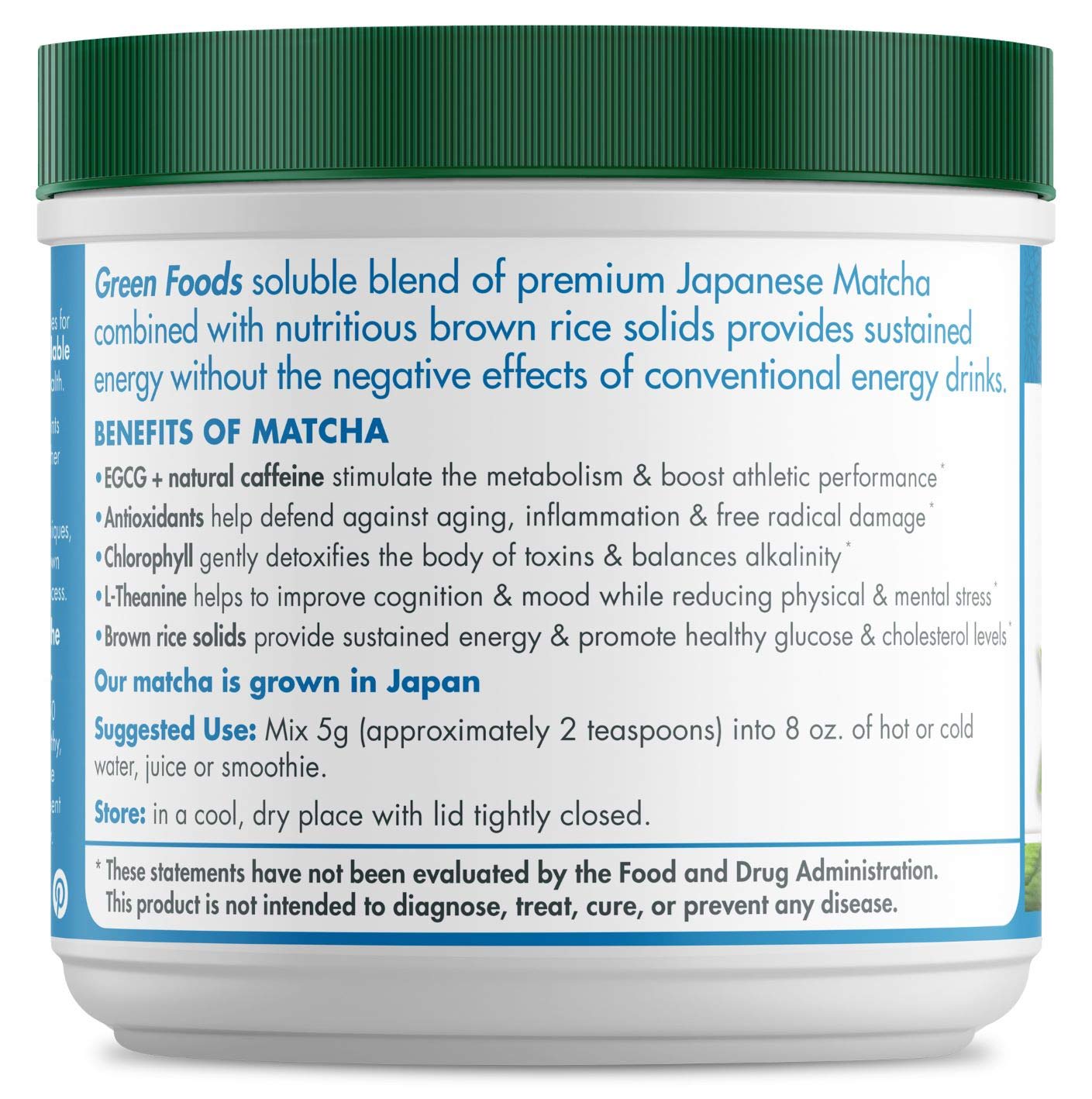 Green Foods matcha powder close-up showing silky texture and vibrant color benefit