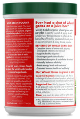 Green Foods wheatgrass drink in glass showcasing convenient everyday use