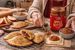 Green Jay Gourmet spoonful showcases smooth texture and concentrated apple-pecan flavor
