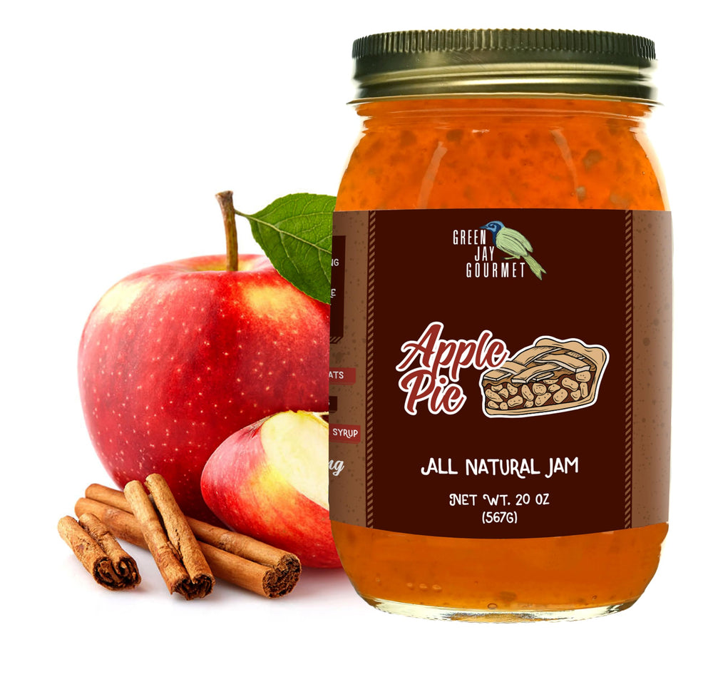 Green Jay Gourmet front jar showing label and 20 oz size, ideal pantry staple