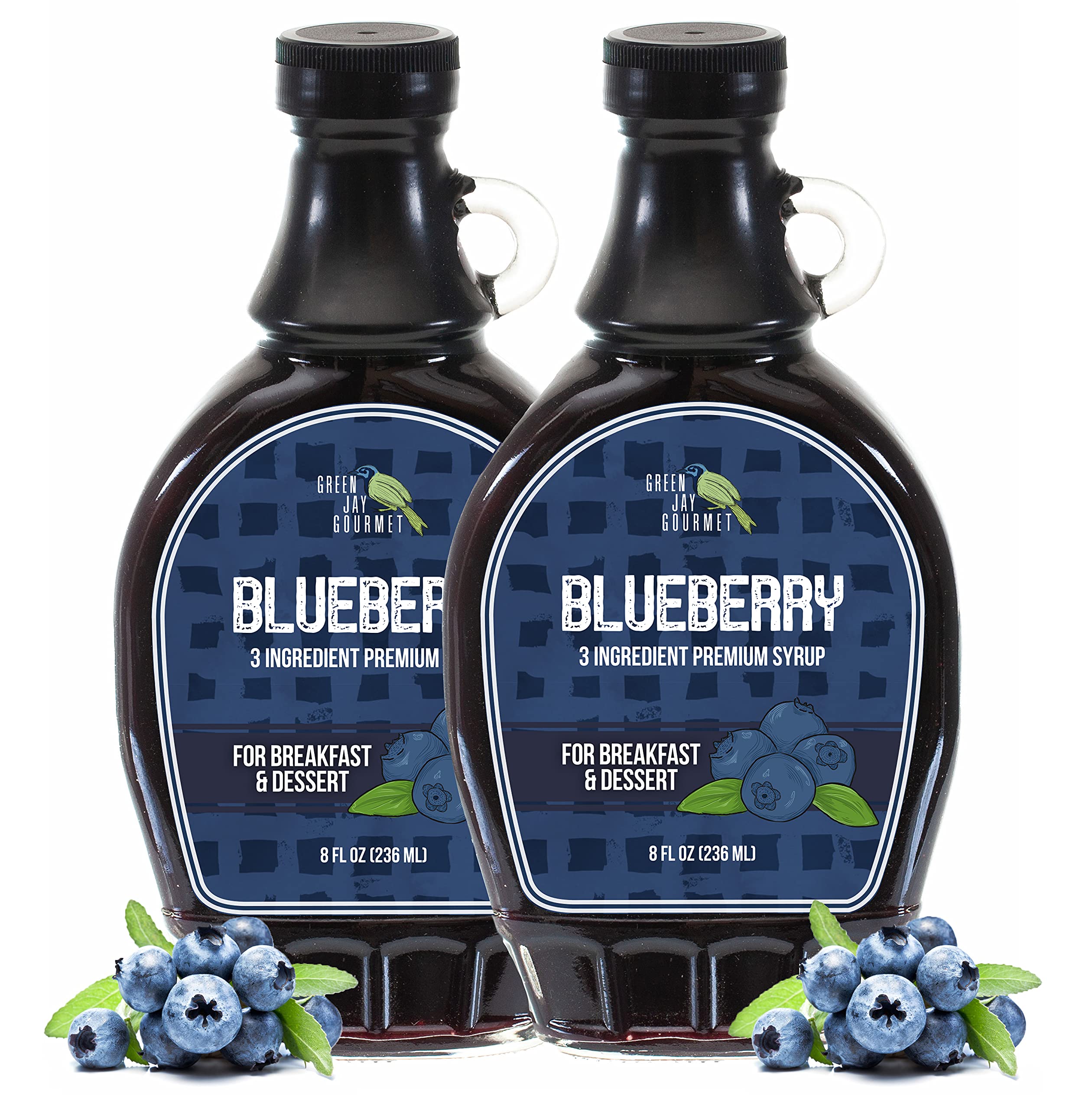 Green Jay Gourmet front jar view showing two 8 oz jars and premium label benefit