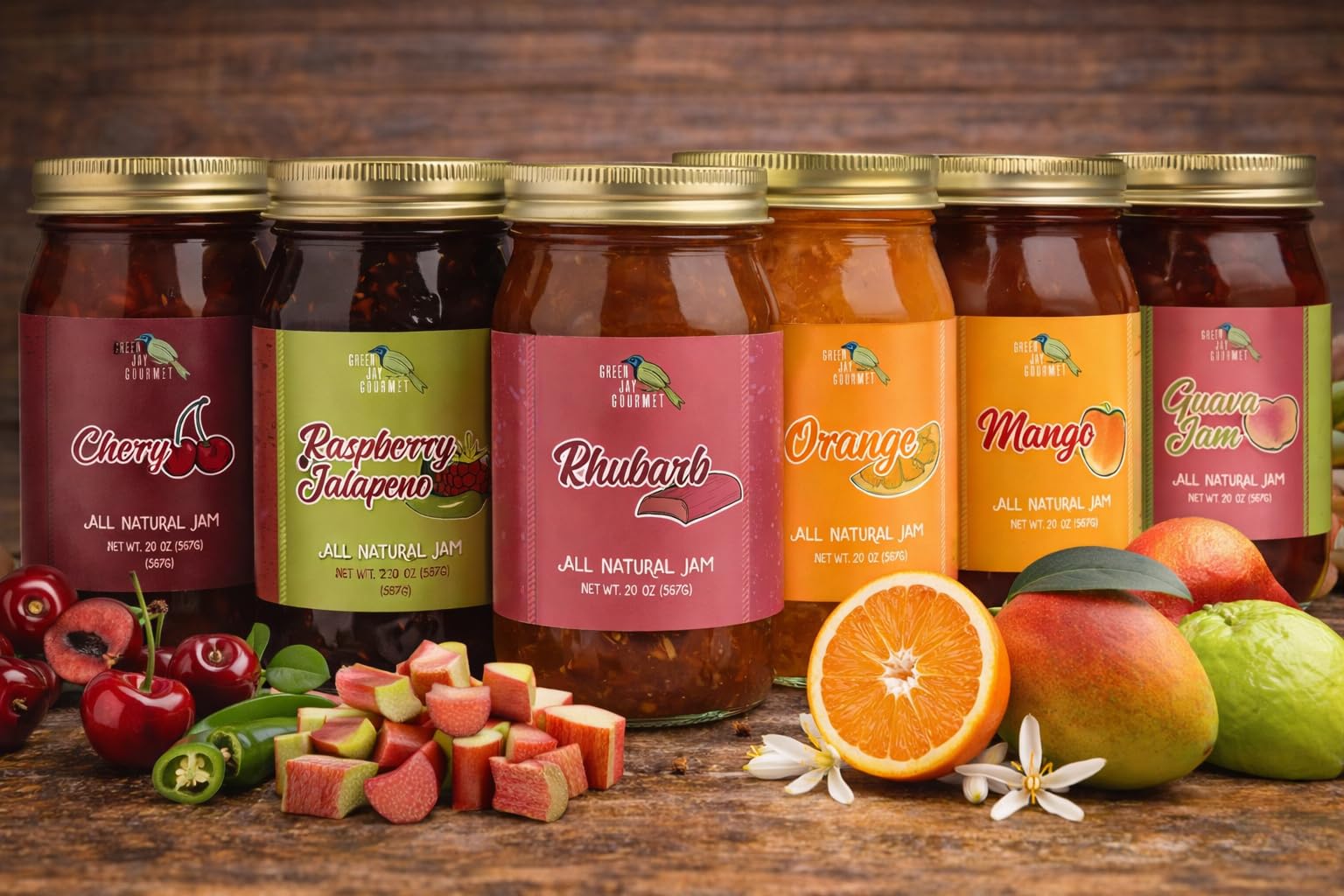 Green Jay Gourmet jam on a cheese board highlighting pairing with cheeses and entertaining appeal