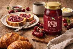 Green Jay Gourmet cherry butter spread on toast demonstrating serving idea and flavor boost