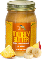 Green Jay Gourmet front jar showing label and tropical appeal for vibrant flavor